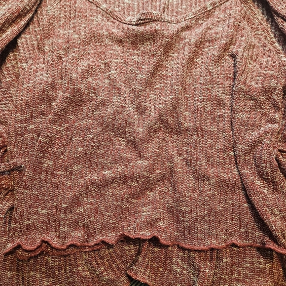 LoveCrazy Juniors Heathered Red Short Sleeve 2 Piece Top Size Small - Picture 3 of 11